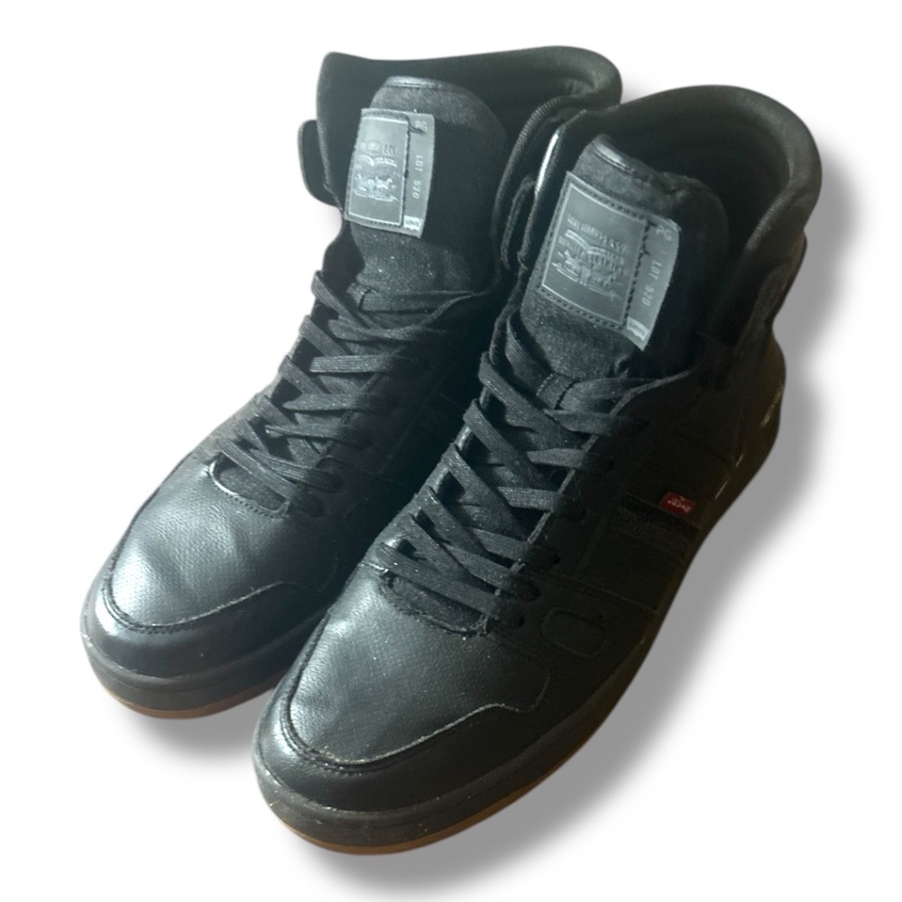 Levi’s Black Leather High Top Sneakers, US Men’s 14